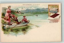 Oberhofen am Thunersee Ruderboot Tafel Schokolade AK Suchard Schokolade 1899 Lithographie