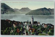 6354 Vitznau - Kirche, Ortsansicht, Vierwaldstättersee, Bahntrance