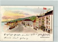 9400 Rorschach 1899 Gebrauchsspuren Hotel Anker Hafen Lithographie