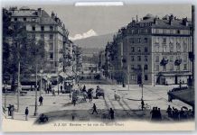 1200 Genève Genf - La rue du Mont-Blanc, Hotel Suisse, Schweizerhof, Straßenbahn