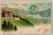 1801 Le Mont-Pèlerin 1908 Gebrauchsspuren Lithographie