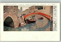 Chiozza Postkarte Gruppe 16 von Ludwig Dill Nr. V Münchner Sezession Stollwerck Schokolade 1899 Künstlerkarte
