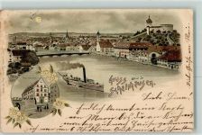 Schaffhausen Sciaffusa Nr. 1926 Gruss aus Mondschein AK Künzli 1903 Lithographie