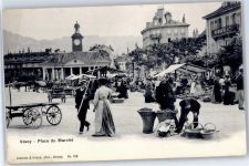 1800 Vevey - Ortsansicht, Marktplatz