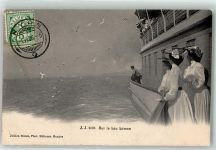 Genfersee Lac Leman Raddampfer Möwen Binnenschiff 1906