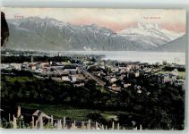 Vevey Vogelschau Binnenschiff 1909