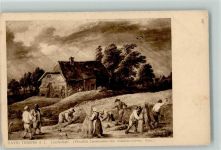 Hilfsverein für Lungenkranke - Gemälde von Teniers - Roggenernte Landwirtschaft Tuberkulose