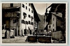Sufers Dorfplatz Brunnen Gaberell