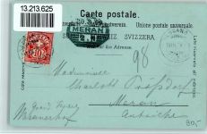 Lugano Nr. 1067 Gruss aus - Künzli 1899 Lithographie / Mondschein