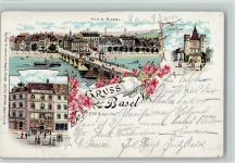 4000 Basel Bâle 1899 Lithographie Gruss aus - AK