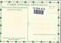 sign EstB - Offiz. AK Fete des Vignerons Vevey 1927 - Serie de la Noce - Canton Unterwald Tracht Schweiz