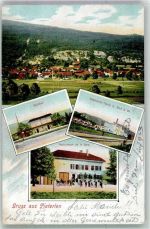 2542 Pieterlen Foto AK chemische Fabrik Bahnhof Gasthaus