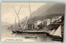 1898 St-Gingolph Foto AK Hafen Lac Léman
