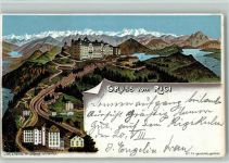 Rigi Kulm 1898 Schlumpf Lithographie