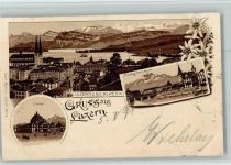 Luzern Lucerne Gruss aus - Verlag Carl Künzli Nr. 13, kleine Flecken Künzli 1897 Lithographie