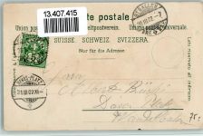 St. Gallen S. Gallo Nr. 318 - Gruss aus - Unionbank, Stiftskirche, vue generale Künzli 1902 Lithographie