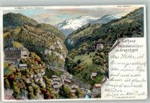 7062 Passugg-Araschgen 1900 Lithographie sign. Steinmann, C. Schweizer Künstlerpostkarte Hotel Kurhaus