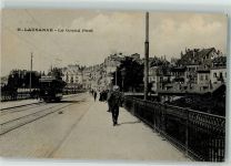 1000 Lausanne Losanna 1916 - Grosse Brücke Strassenbahn