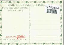 Werbung - Chocolate Caillers - Serie de la Noce - Canton de Berne - Offiz. AK Fete des Vignerons , Vevey 1927 - Trachten Schokolade