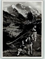 Moserbuebe - sehr gute Erhaltung AK Alphorn 1937