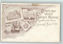8000 Zürich Gebrauchsspuren Christliher Religion - Verein Junger Männer - Erinnerung 1900 an den Bazar