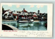 Murten Morat Nr. 3776 - Dampfer, gute Erhaltung AK Künzli 1901