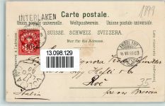 Nr. 4022, Gruss aus - Litho - Küher - Trachten aus dem Berner Oberland , Künzli 1899 Gebrauchsspuren