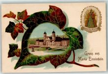 8840 Einsiedeln 1908 Lithographie Gnaden-Mutter Kloster Prozession