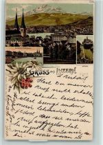 Luzern Lucerne Nr. 330 Gruss aus - gute Erhaltung AK Künzli 1905 Lithographie