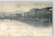 8000 Zürich 1901 Lithographie Straßenbahn Casernenstrasse
