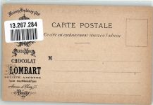 Paris Chocolat Lombart Werbung Beruf Le Ramasseur de Beuts de Cigares Schokolade 1900 Lithographie