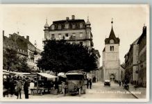 2400 Le Locle 1928 Foto AK Marktszene LKW Place du Marché