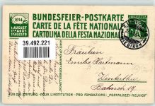 8000 Zürich Ganzsache Pestalozzi Enkel Gottlieb Bundesfeier 1914