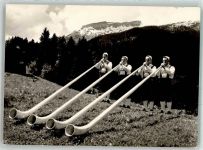 Hirschegg , Kleinwalsertal Bläser Alphorn Foto AK
