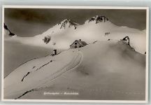 Rotondohütte Foto AK Hüttenstempel Gotthardgebiet Winter