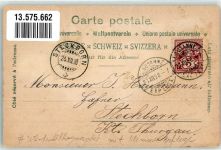 1000 Lausanne Losanna 1898 Gebrauchsspuren Winterlithographie mit Glimmerauflage