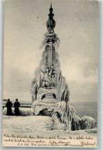 1200 Genève Genf 1906 Winter Denkmal Bise glaciale un Candelabre