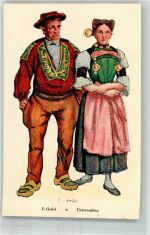 sign. E. Hodel Unterwalden Tracht Schweiz