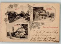 9536 Schwarzenbach SG 1902 Foto AK Bahnpost Zug 78 Nr. 35 Gasthaus zum Löwen Dorfplatz Pfarrhaus