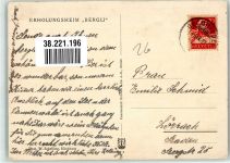 8942 Oberrieden 1927 Gebrauchsspuren Pension Berlgi