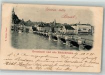 4000 Basel Bâle 1898 Foto AK Rheinbrücke Grossbasel
