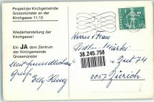 8000 Zürich 1964 Foto AK Spende Kirchgasse Großmünster