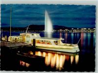 1200 Genève Genf 1961 Foto AK Hafen bei Nacht Motorschiff