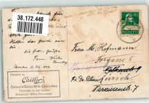 Werbung F.L. Cailler's Milch-Schokolade Angler am Wildbach im Hochgebirge Schokolade 1921 Werbe AK