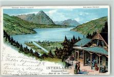 Heimwehfluh Bick auf den Thunersee Serie Berner Oberland Steinmann 1903 Lithographie