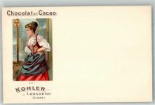 Lausanne Losanna Trachten aus Uri Chocolat Kohler Schokolade Lithographie / Künstlerkarte