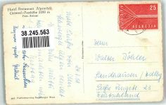 Grimsel 1958 Foto AK Hotel Alpenrösli Auto Omnibus
