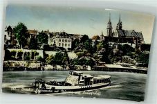 4000 Basel Bâle Gebrauchsspuren Rheinpartie Münster Dampfschiff