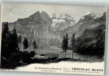 Kandersteg Oeschinnensee und Blumlisalp Klaus Schokolade Werbe AK