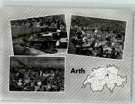6415 Arth 1964 Foto AK Fliegeraufnahme
